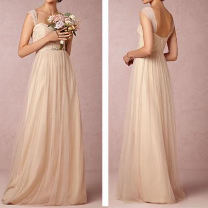 Long Handmade Dress,lovely Sweetheart Bridesmaid..