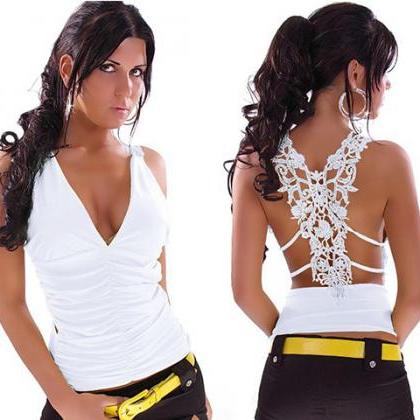 Sexy White Ruffle Top With Case Back For..