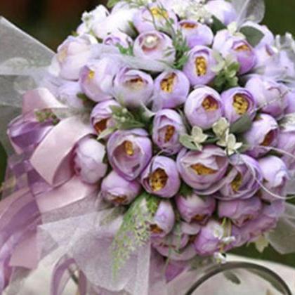 Charming Light Purple Silk Cloth Bud Wedding..