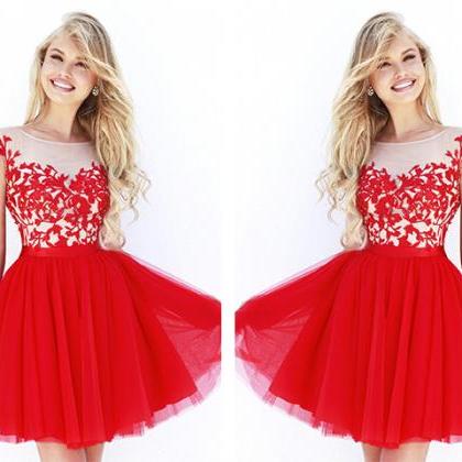 Lovely Red Dress,red Cocktail Dress,charming..