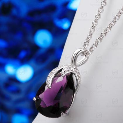 Double Moon-shaped With Gemstone Necklace