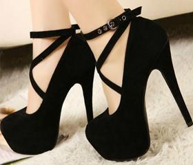 Black Stiletto Heel High Platform Suede Prom Shoes (plus Size Available ...