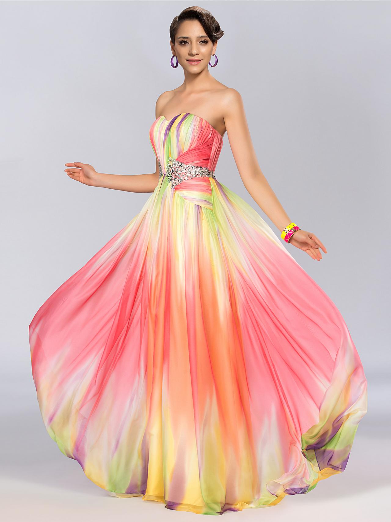 Colourful Prom Dresslong Prom Dresssweetheart Cocktail Dresslong Homecoming Dressformal 5335