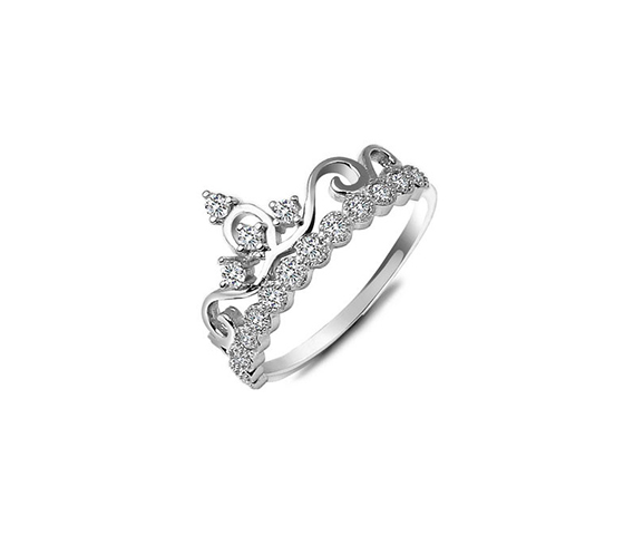 High Quality Crown With Crystal 925 Sterling Silver Women's Ring