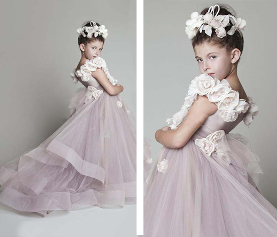 Handmade Flowers Girl Dress, One-shoulder Flower Girls Dress,long ...