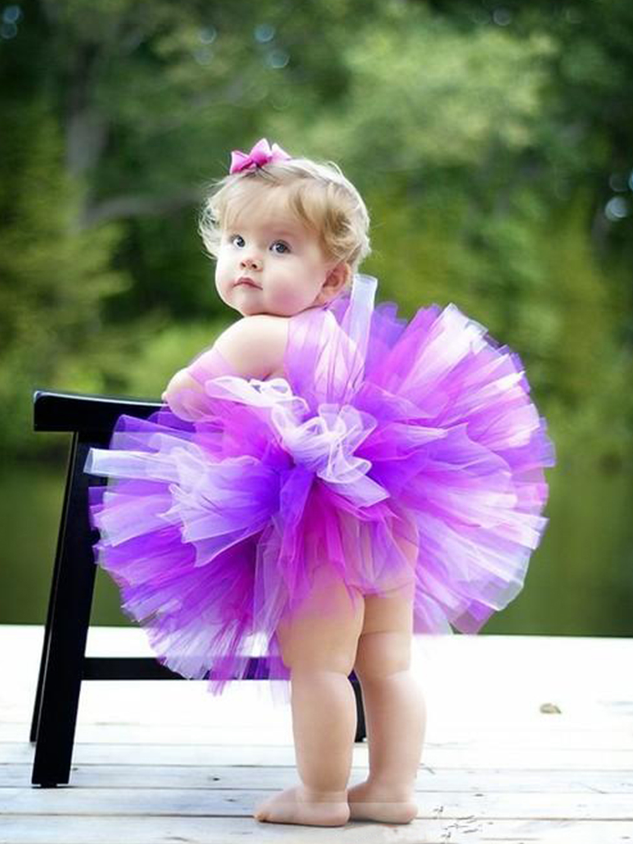 Flower Girl Dress ,tulle And Purple Dress , Baby Tulle Dress, Lovely ...